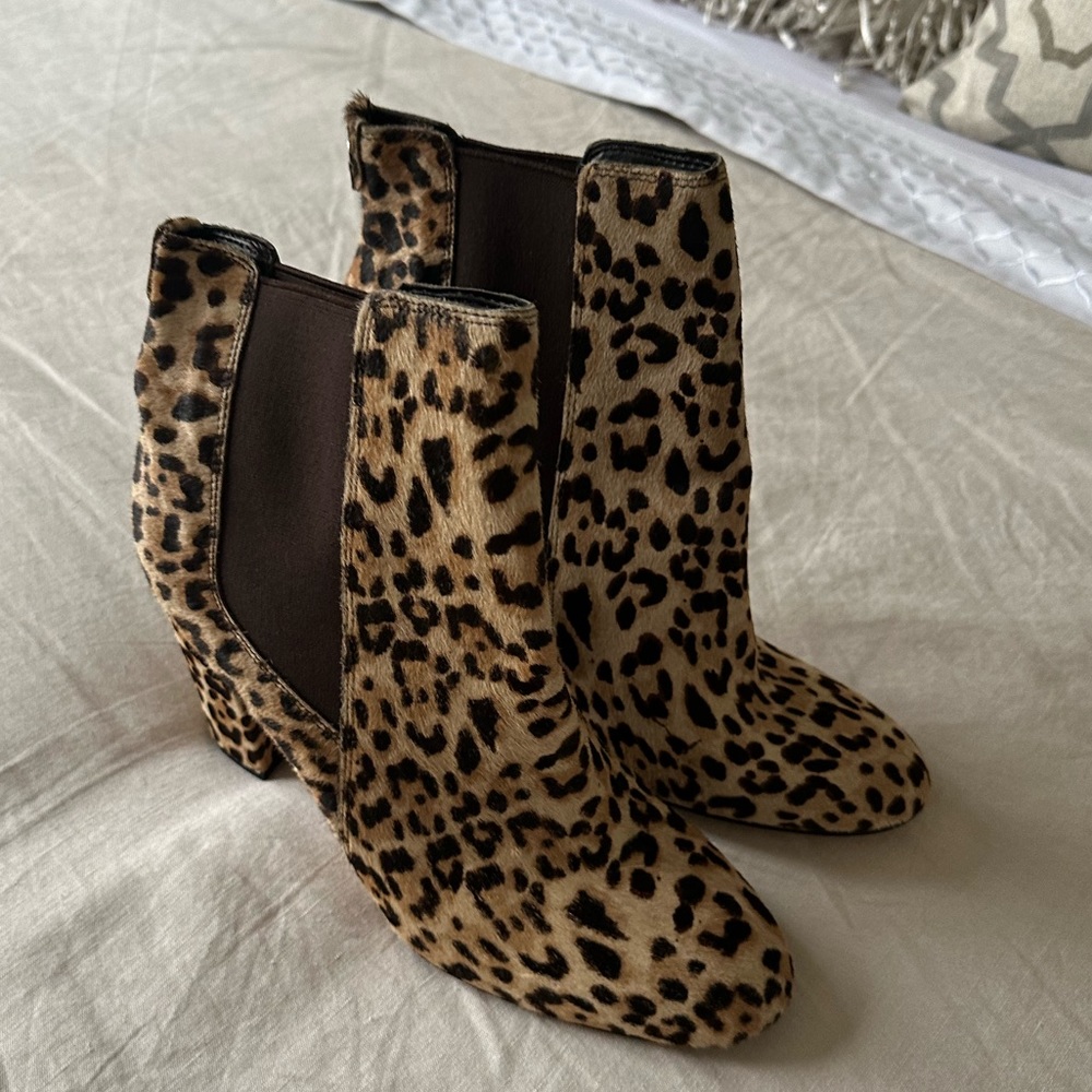 Sam Edelman Size 9 Sand Leopard Calf Hair Boots